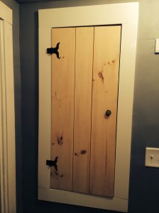 Stephen opened up the mudroom wall and stole space above old hidden stairs to make a new closet!